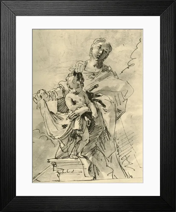 Framed Print : Madonna and Child, mid 18th century, (1928). Artist: Giovanni Battista Tiepolo Framed Print : Madonna and Child, mid 18th century, (1928). Artist: Giovanni Battista Tiepolo