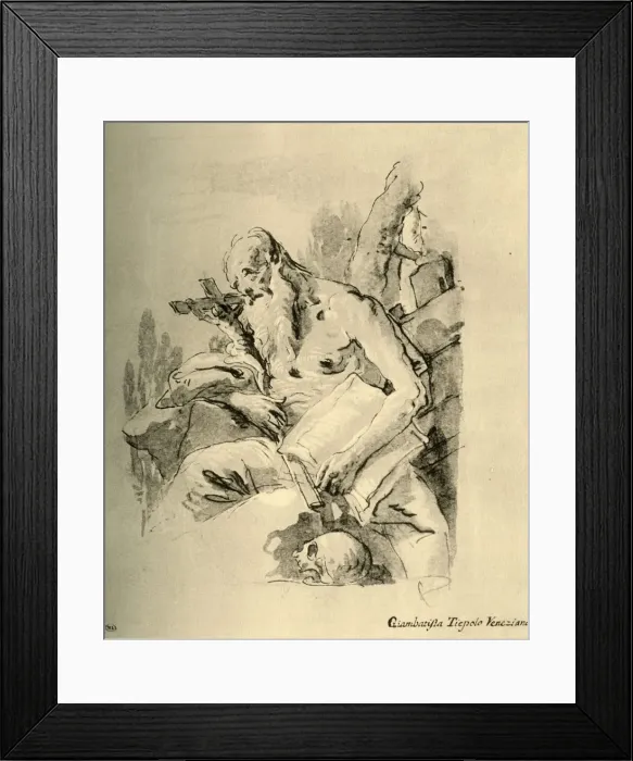Framed Print : St. Jerome, mid 18th century, (1928). Artist: Giovanni Battista Tiepolo Framed Print : St. Jerome, mid 18th century, (1928). Artist: Giovanni Battista Tiepolo