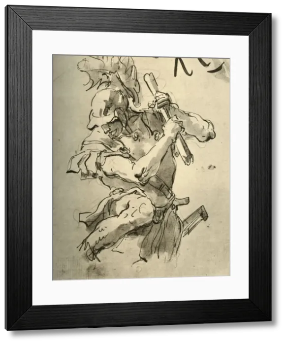 Framed Print : Soldier raising his arm to strike, mid 18th century, (1928). Artist: Giovanni Battista Tiepolo Framed Print : Soldier raising his arm to strike, mid 18th century, (1928). Artist: Giovanni Battista Tiepolo