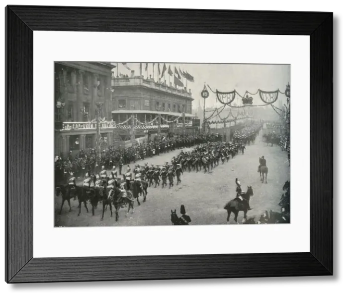Framed Print : The Naval Contingent Crossing London Bridge into Southwark, London, 1897. Artist Framed Print : The Naval Contingent Crossing London Bridge into Southwark, London, 1897. Artist