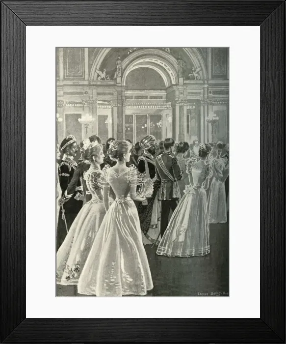 Framed Print : The State Reception at Buckingham Palace: Entrance of the Prince and Princess of Wales, (c1897) Framed Print : The State Reception at Buckingham Palace: Entrance of the Prince and Princess of Wales, (c1897)