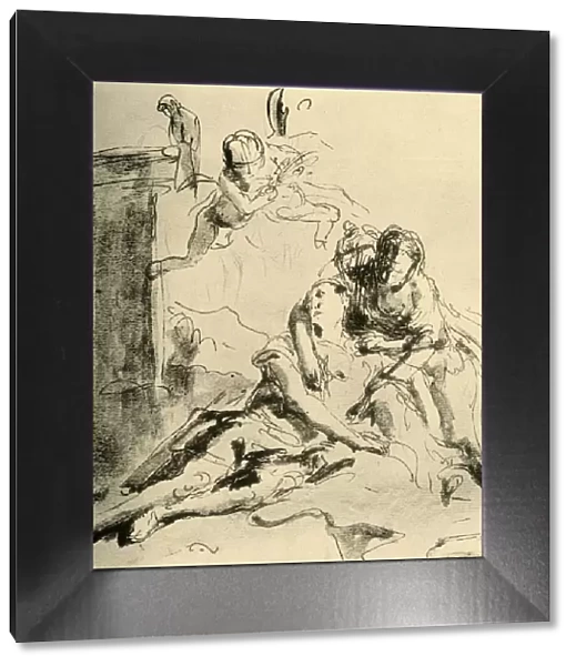 Angelica tends the Wounds of Medor, c1757, (1928). Artist: Giovanni Battista Tiepolo
