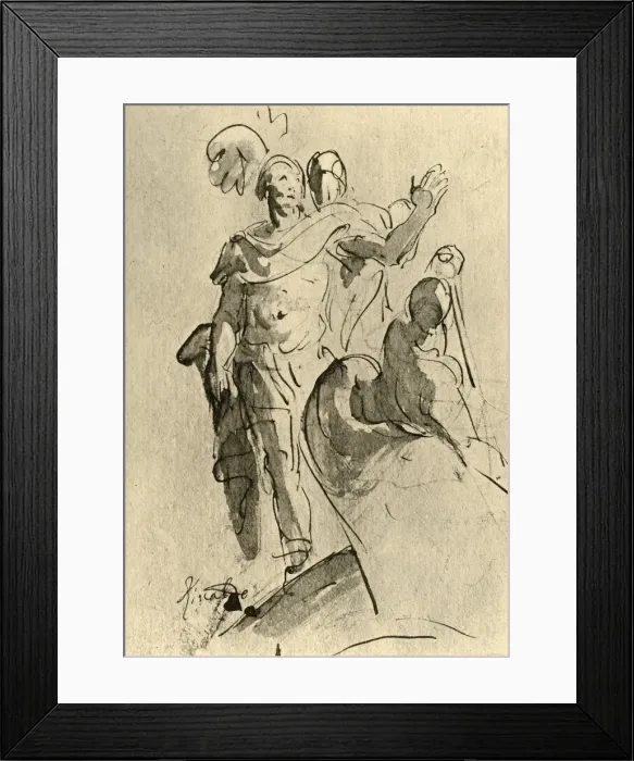 Framed Print : Rinaldo or Aeneas, 1757, (1928). Artist: Giovanni Battista Tiepolo Framed Print : Rinaldo or Aeneas, 1757, (1928). Artist: Giovanni Battista Tiepolo