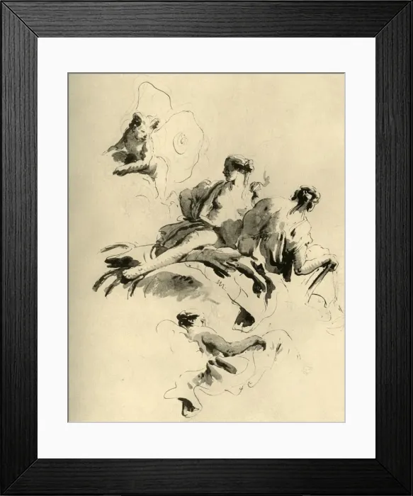 Framed Print : Cupid and Three Women, mid 18th century, (1928). Artist: Giovanni Battista Tiepolo Framed Print : Cupid and Three Women, mid 18th century, (1928). Artist: Giovanni Battista Tiepolo