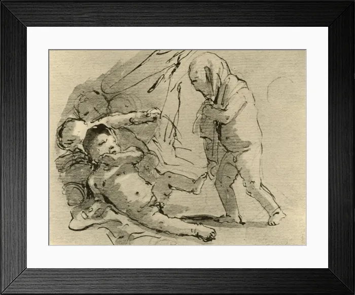 Framed Print : Cupid frightening other children, c1757, (1928). Artist: Giovanni Battista Tiepolo Framed Print : Cupid frightening other children, c1757, (1928). Artist: Giovanni Battista Tiepolo