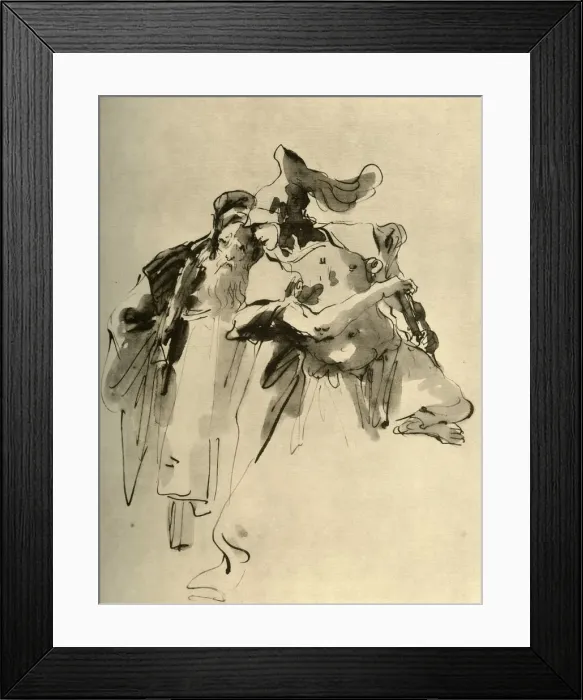 Framed Print : A Soldier and an Old Man, mid 18th century, (1928). Artist: Giovanni Battista Tiepolo Framed Print : A Soldier and an Old Man, mid 18th century, (1928). Artist: Giovanni Battista Tiepolo