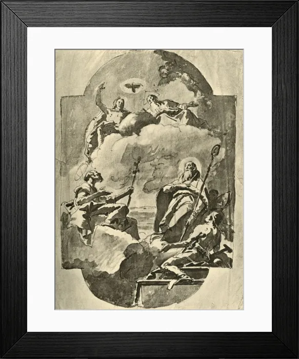 Framed Print : The Trinity and Saints, mid 18th century, (1928). Artist: Giovanni Battista Tiepolo Framed Print : The Trinity and Saints, mid 18th century, (1928). Artist: Giovanni Battista Tiepolo