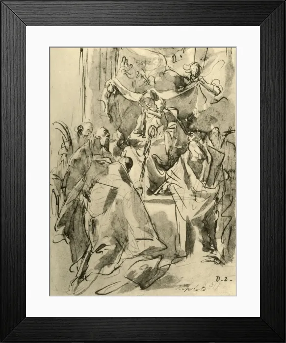 Framed Print : Madonna enthroned with Saints, mid 18th century, (1928). Artist: Giovanni Battista Tiepolo Framed Print : Madonna enthroned with Saints, mid 18th century, (1928). Artist: Giovanni Battista Tiepolo
