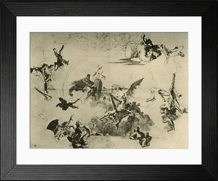 Framed Print : Sketch for a Ceiling Painting, mid 18th century, (1928). Artist: Giovanni Battista Tiepolo Framed Print : Sketch for a Ceiling Painting, mid 18th century, (1928). Artist: Giovanni Battista Tiepolo