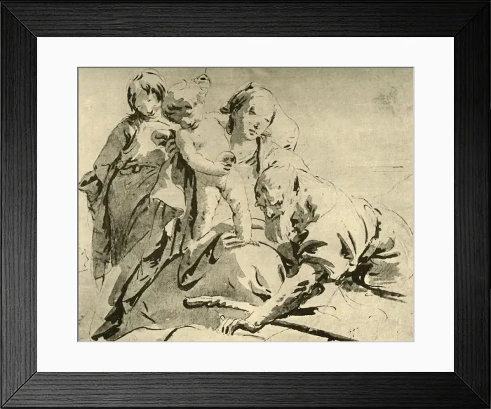 Framed Print : Holy Family, mid 18th century, (1928). Artist: Giovanni Battista Tiepolo Framed Print : Holy Family, mid 18th century, (1928). Artist: Giovanni Battista Tiepolo