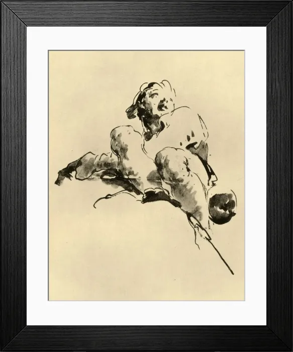 Framed Print : Squatting Youth, mid 18th century, (1928). Artist: Giovanni Battista Tiepolo Framed Print : Squatting Youth, mid 18th century, (1928). Artist: Giovanni Battista Tiepolo