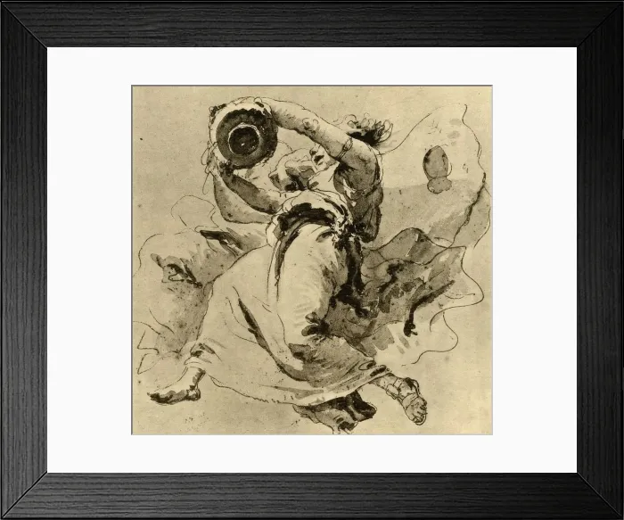 Framed Print : Two geniuses holding a Jar, mid 18th century, (1928). Artist: Giovanni Battista Tiepolo Framed Print : Two geniuses holding a Jar, mid 18th century, (1928). Artist: Giovanni Battista Tiepolo