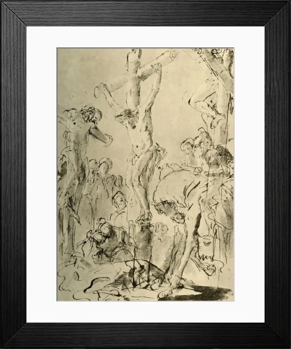 Framed Print : Crucifixion, mid 18th century, (1928). Artist: Giovanni Battista Tiepolo Framed Print : Crucifixion, mid 18th century, (1928). Artist: Giovanni Battista Tiepolo
