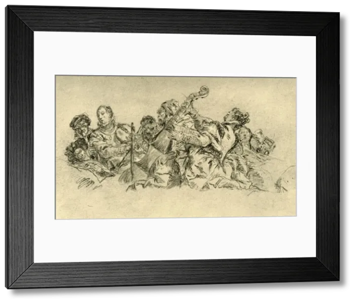 Framed Print : Musicians, 1752, (1928). Artist: Giovanni Battista Tiepolo Framed Print : Musicians, 1752, (1928). Artist: Giovanni Battista Tiepolo