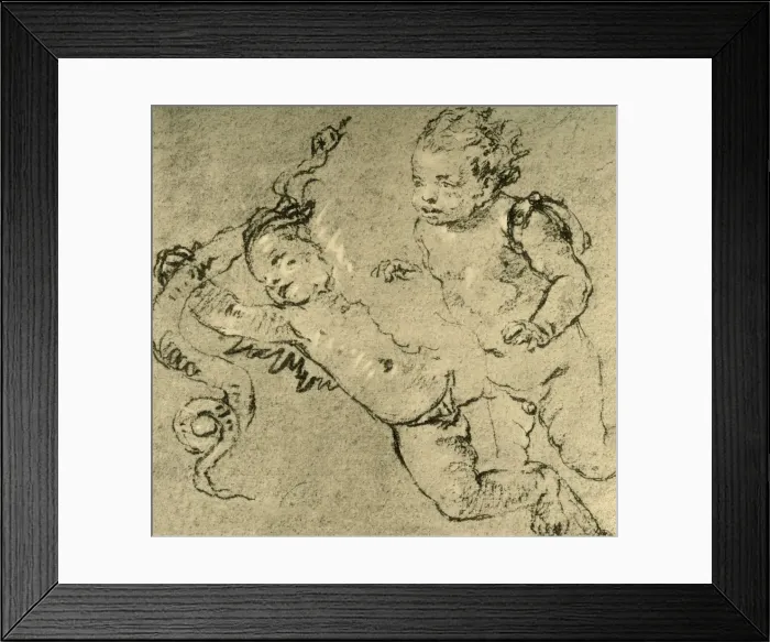 Framed Print : Two Cupids, c1752, (1928). Artist: Giovanni Battista Tiepolo Framed Print : Two Cupids, c1752, (1928). Artist: Giovanni Battista Tiepolo