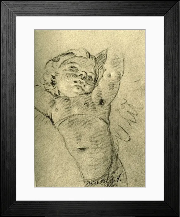 Framed Print : Hovering Cupid, mid 18th century, (1928). Artist: Giovanni Battista Tiepolo Framed Print : Hovering Cupid, mid 18th century, (1928). Artist: Giovanni Battista Tiepolo