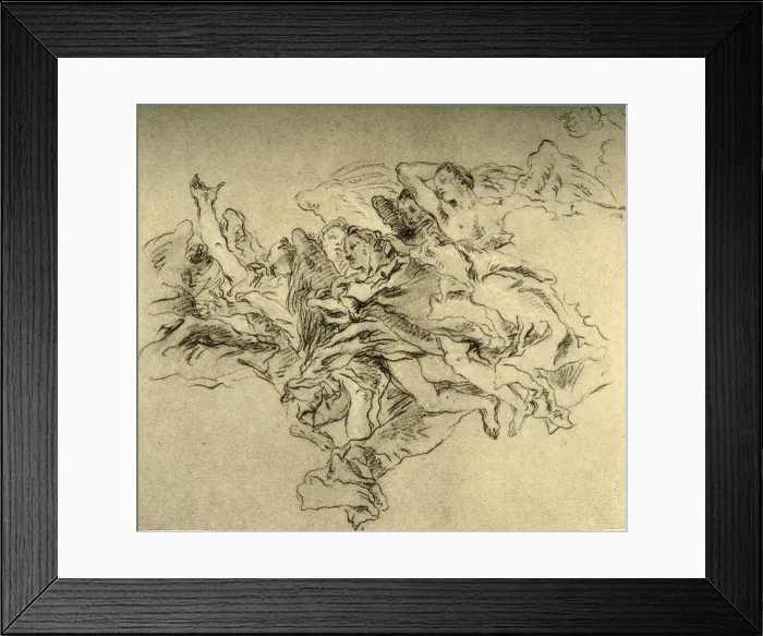 Framed Print : Group of hovering Angels, c1755, (1928). Artist: Giovanni Battista Tiepolo Framed Print : Group of hovering Angels, c1755, (1928). Artist: Giovanni Battista Tiepolo