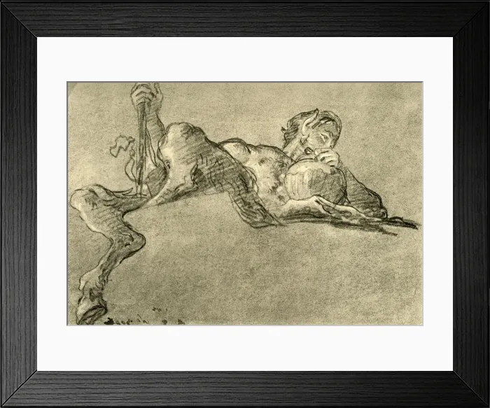 Framed Print : Satyr with wine jug, c1761, (1928). Artist: Giovanni Battista Tiepolo Framed Print : Satyr with wine jug, c1761, (1928). Artist: Giovanni Battista Tiepolo