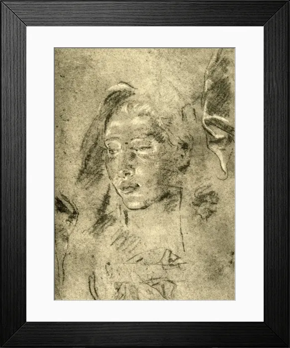 Framed Print : Head of a Young Woman, mid 18th century, (1928). Artist: Giovanni Battista Tiepolo Framed Print : Head of a Young Woman, mid 18th century, (1928). Artist: Giovanni Battista Tiepolo