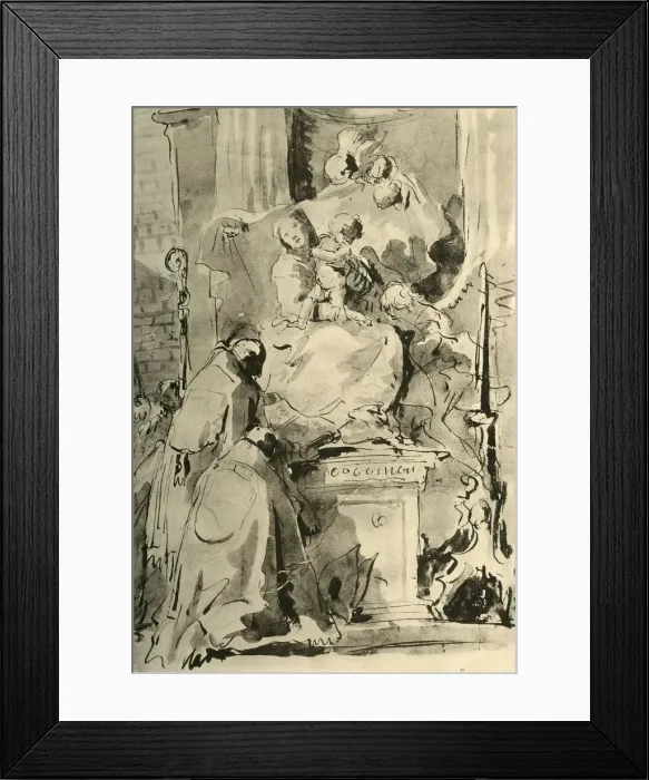 Framed Print : Madonna enthroned and two Bishops, mid 18th century, (1928). Artist: Giovanni Battista Tiepolo Framed Print : Madonna enthroned and two Bishops, mid 18th century, (1928). Artist: Giovanni Battista Tiepolo