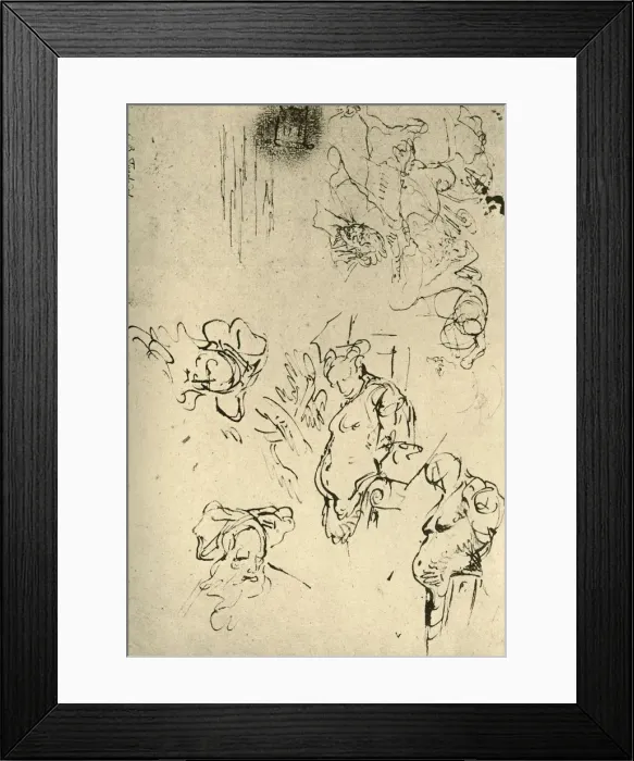 Framed Print : Satyr Herms and Oriental Heads, mid 18th century, (1928). Artist: Giovanni Battista Tiepolo Framed Print : Satyr Herms and Oriental Heads, mid 18th century, (1928). Artist: Giovanni Battista Tiepolo