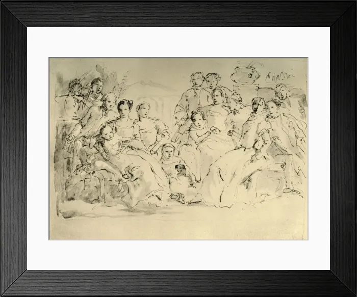 Framed Print : Sketch for a Group Portrait, mid 18th century, (1928). Artist: Giovanni Battista Tiepolo