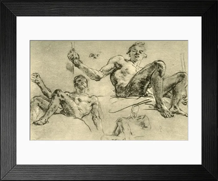 Framed Print : Nude Studies, mid 18th century, (1928). Artist: Giovanni Battista Tiepolo Framed Print : Nude Studies, mid 18th century, (1928). Artist: Giovanni Battista Tiepolo