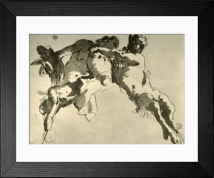 Framed Print : Male and Female Faun with Amphora, mid 18th century, (1928). Artist: Giovanni Battista Tiepolo Framed Print : Male and Female Faun with Amphora, mid 18th century, (1928). Artist: Giovanni Battista Tiepolo