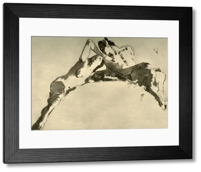 Framed Print : Male and Female Faun, mid 18th century, (1928). Artist: Giovanni Battista Tiepolo Framed Print : Male and Female Faun, mid 18th century, (1928). Artist: Giovanni Battista Tiepolo