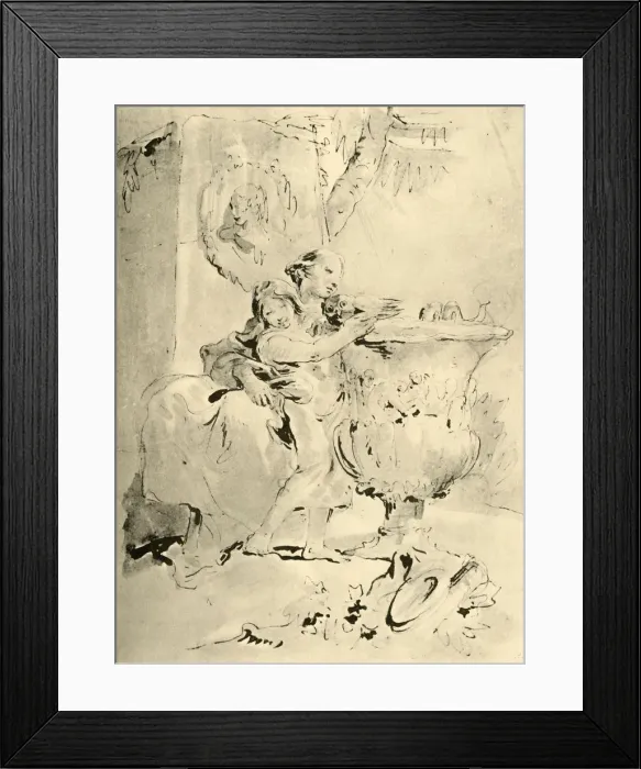 Framed Print : Young Woman and Boy, mid 18th century, (1928). Artist: Giovanni Battista Tiepolo Framed Print : Young Woman and Boy, mid 18th century, (1928). Artist: Giovanni Battista Tiepolo
