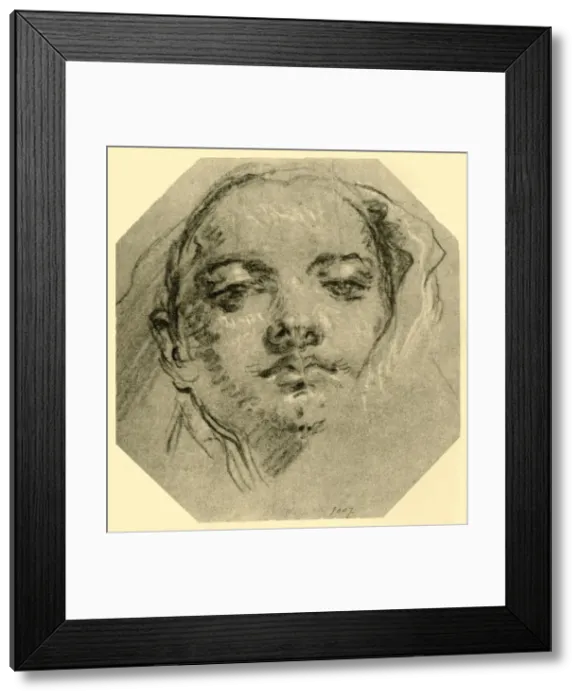 Framed Print : Head of a Woman, c1739-c1744, (1928). Artist: Giovanni Battista Tiepolo Framed Print : Head of a Woman, c1739-c1744, (1928). Artist: Giovanni Battista Tiepolo