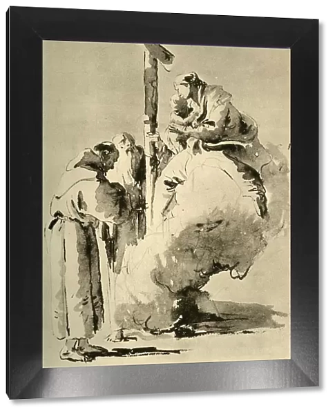 Madonna with two holy Monks, mid 18th century, (1928). Artist: Giovanni Battista Tiepolo