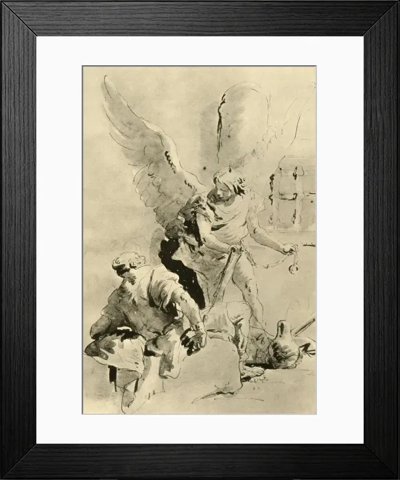 Framed Print : An Angel appears to the Apostle Peter in prison, mid 18th century, (1928). Artist