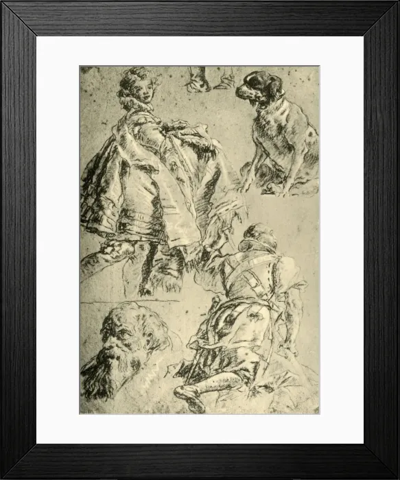 Framed Print : Detail Studies for the Frescoes in the Kaisersaal in the Residence at Würzburg Framed Print : Detail Studies for the Frescoes in the Kaisersaal in the Residence at Würzburg