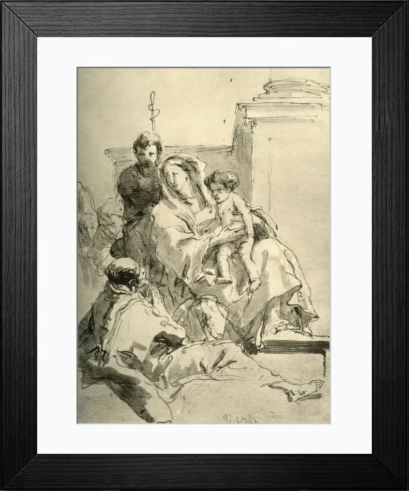 Framed Print : Holy Family, mid 18th century, (1928). Artist: Giovanni Battista Tiepolo Framed Print : Holy Family, mid 18th century, (1928). Artist: Giovanni Battista Tiepolo