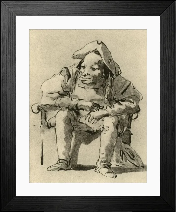 Framed Print : Caricature of a man seated, mid 18th century, (1928). Artist: Giovanni Battista Tiepolo Framed Print : Caricature of a man seated, mid 18th century, (1928). Artist: Giovanni Battista Tiepolo