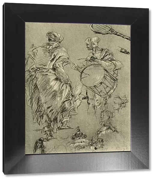 Man seen from behind; a drummer and small studies, 1751-1752, (1928). Artist