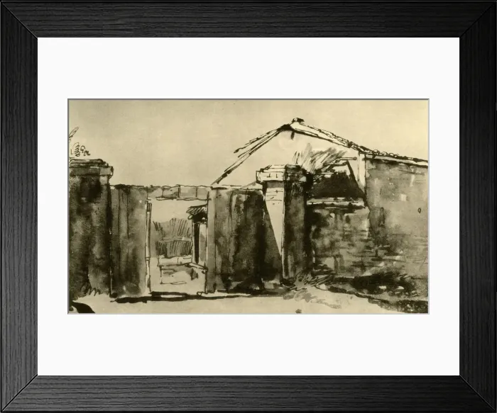 Framed Print : Entrance to a Farmyard, mid 18th century, (1928). Artist: Giovanni Battista Tiepolo Framed Print : Entrance to a Farmyard, mid 18th century, (1928). Artist: Giovanni Battista Tiepolo