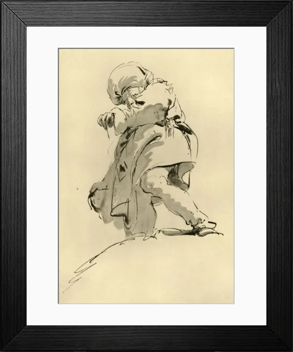 Framed Print : Man with Turban, mid 18th century, (1928). Artist: Giovanni Battista Tiepolo Framed Print : Man with Turban, mid 18th century, (1928). Artist: Giovanni Battista Tiepolo