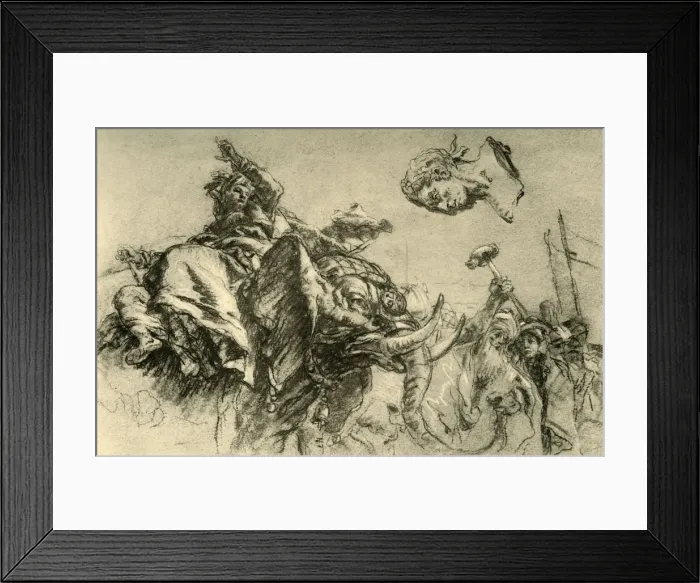 Framed Print : Eastern woman on an elephant. A Roman Emperors bust, 1752-1753, (1928). Artist Framed Print : Eastern woman on an elephant. A Roman Emperors bust, 1752-1753, (1928). Artist
