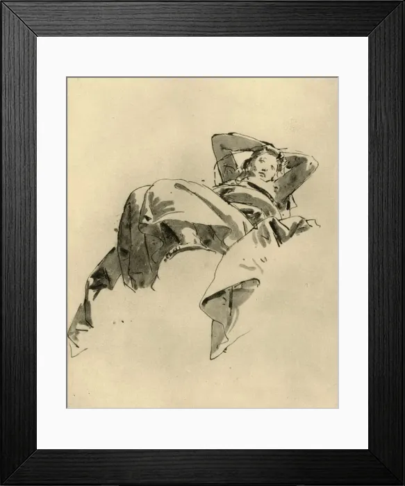 Framed Print : Woman resting, mid 18th century, (1928). Artist: Giovanni Battista Tiepolo Framed Print : Woman resting, mid 18th century, (1928). Artist: Giovanni Battista Tiepolo