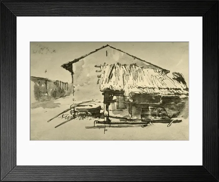 Framed Print : Interior to a Farmyard, mid 18th century, (1928). Artist: Giovanni Battista Tiepolo Framed Print : Interior to a Farmyard, mid 18th century, (1928). Artist: Giovanni Battista Tiepolo