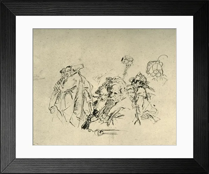 Framed Print : Group of Orientals, mid 18th century, (1928). Artist: Giovanni Battista Tiepolo Framed Print : Group of Orientals, mid 18th century, (1928). Artist: Giovanni Battista Tiepolo