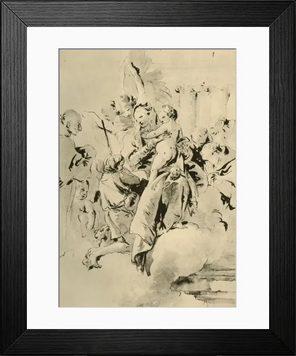 Framed Print : Madonna with Saints and Angels, mid 18th century, (1928). Artist: Giovanni Battista Tiepolo Framed Print : Madonna with Saints and Angels, mid 18th century, (1928). Artist: Giovanni Battista Tiepolo