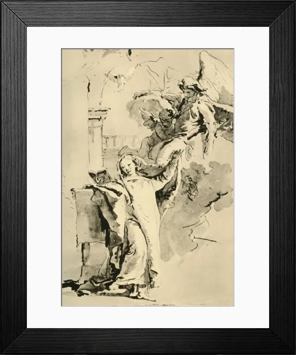 Framed Print : The Annunciation, mid 18th century, (1928). Artist: Giovanni Battista Tiepolo Framed Print : The Annunciation, mid 18th century, (1928). Artist: Giovanni Battista Tiepolo