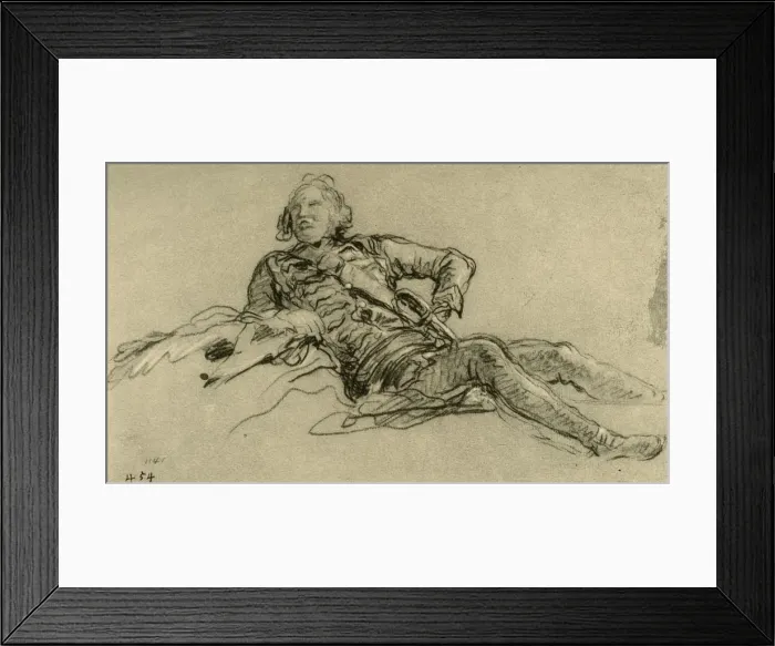 Framed Print : Officer resting, 1752-1753, (1928). Artist: Giovanni Battista Tiepolo Framed Print : Officer resting, 1752-1753, (1928). Artist: Giovanni Battista Tiepolo