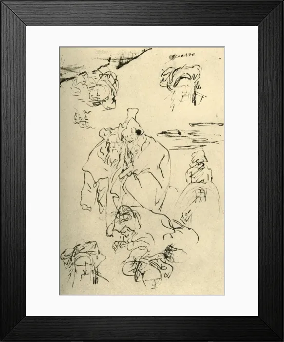 Framed Print : Figures and heads of Orientals, mid 18th century, (1928). Artist: Giovanni Battista Tiepolo Framed Print : Figures and heads of Orientals, mid 18th century, (1928). Artist: Giovanni Battista Tiepolo