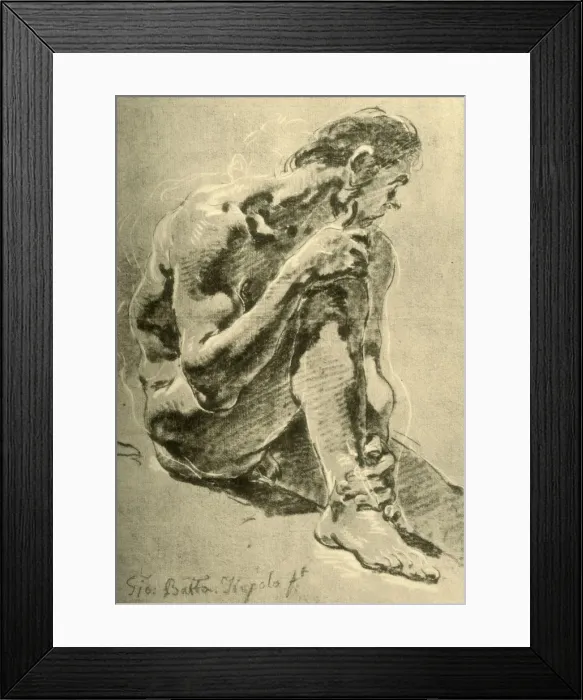 Framed Print : Nude seated, 1715-1716, (1928). Artist: Giovanni Battista Tiepolo Framed Print : Nude seated, 1715-1716, (1928). Artist: Giovanni Battista Tiepolo