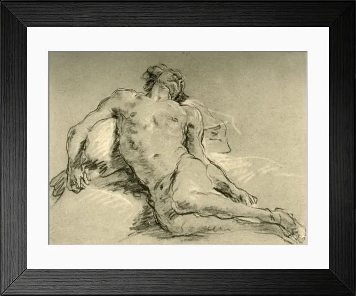 Framed Print : Nude resting, mid 18th century, (1928). Artist: Giovanni Battista Tiepolo Framed Print : Nude resting, mid 18th century, (1928). Artist: Giovanni Battista Tiepolo