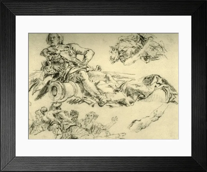 Framed Print : Officer encamped beside a cannon, 1752-1753, (1928). Artist: Giovanni Battista Tiepolo Framed Print : Officer encamped beside a cannon, 1752-1753, (1928). Artist: Giovanni Battista Tiepolo